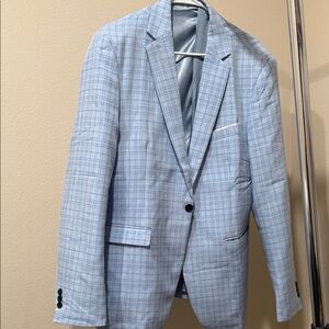 Men's Classic Blue Checkered Blazer
